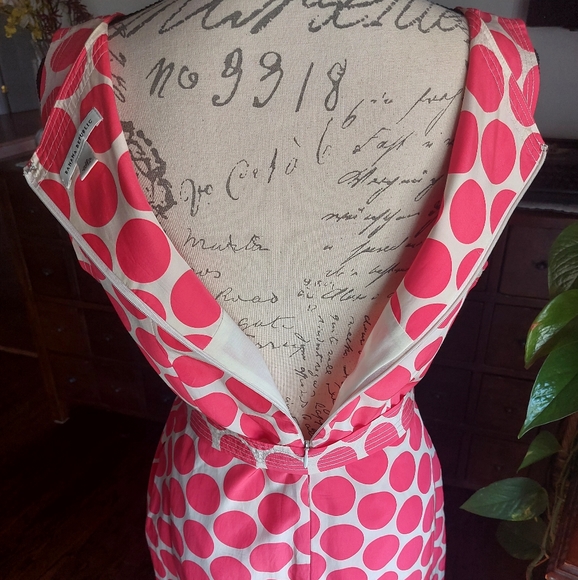 Banana Republic pink/ fushia Polka dot dress size 10 - Picture 7 of 11